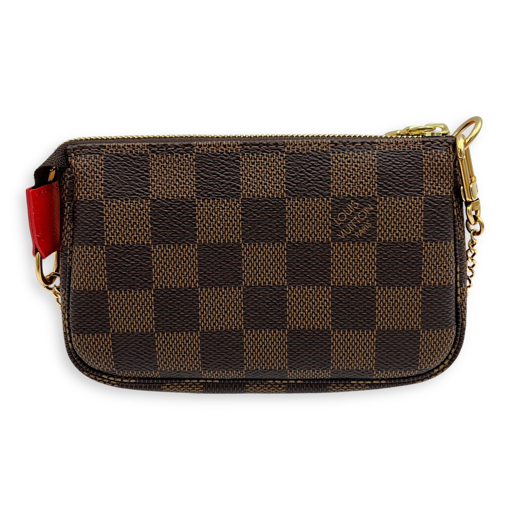 Louis Vuitton Pochette Accessoires Mini Brown Pouch in Coated Canvas, Gold hardware_2
