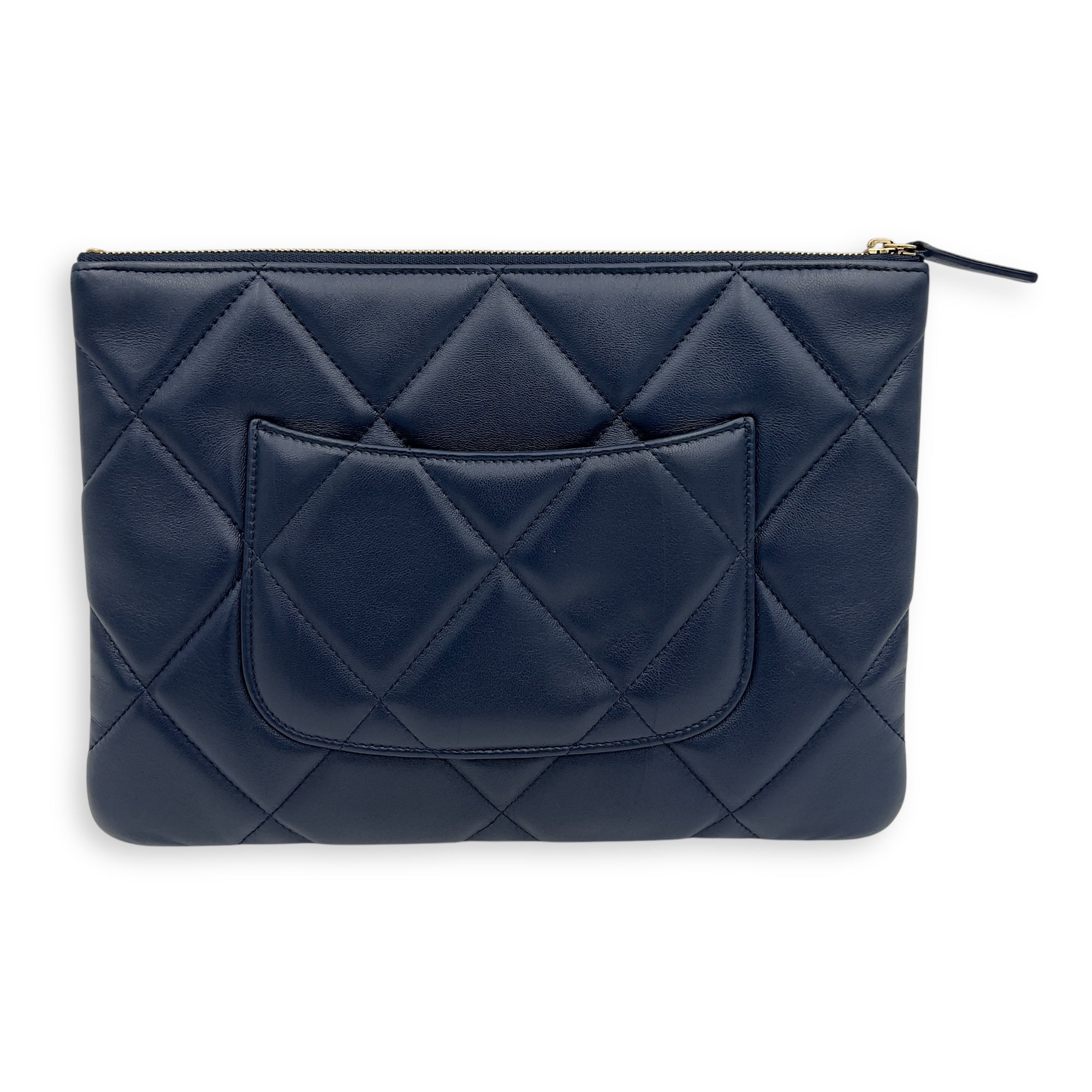 Chanel C19 Blue Pouch in Lambskin, Gold hardware_2