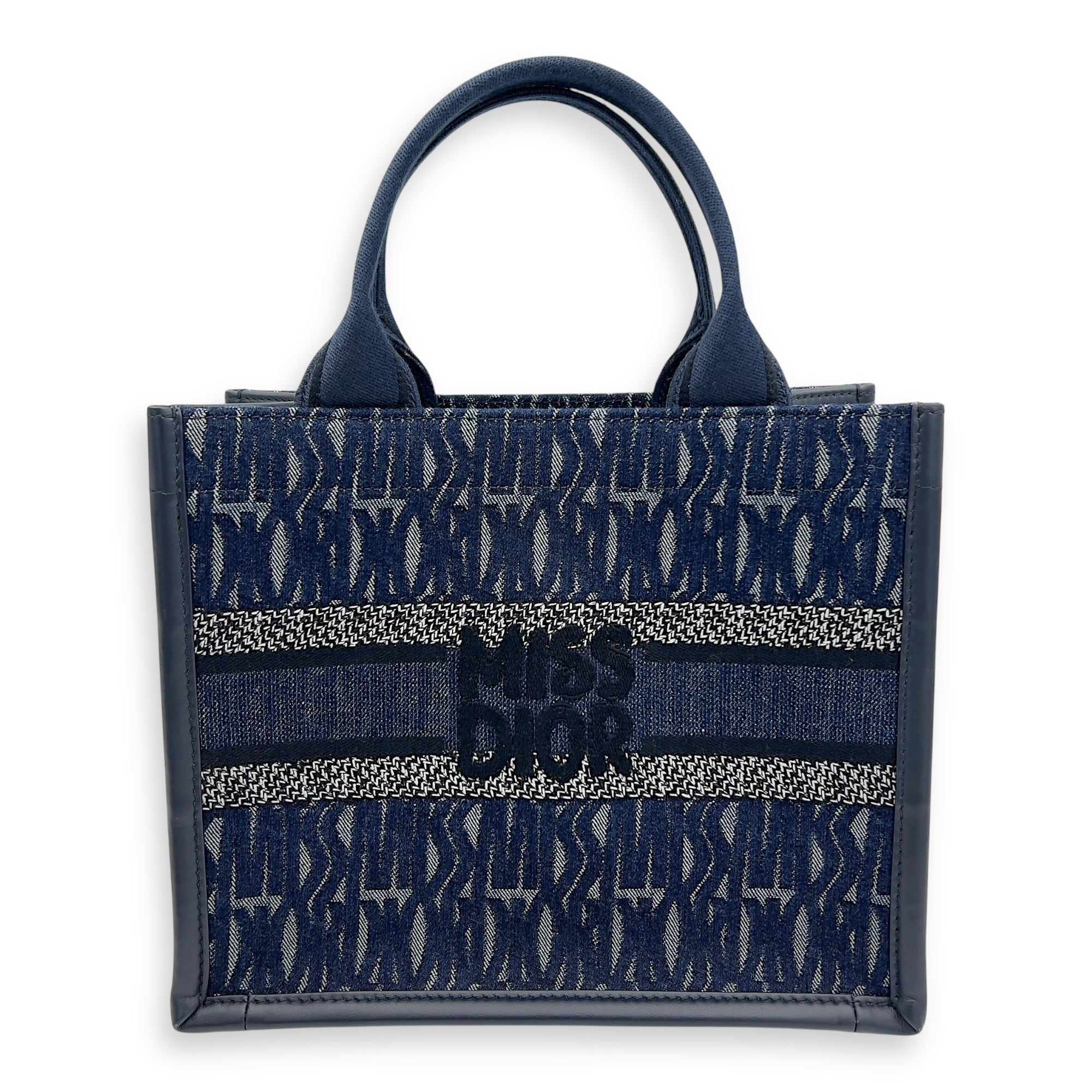 Dior Book Tote Small Blue Top Handle Bag in Denim_2