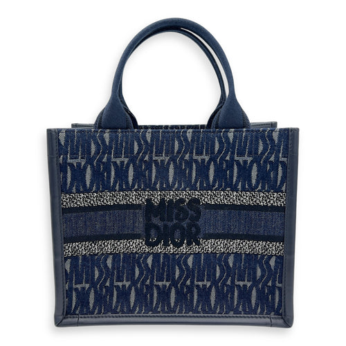Dior Book Tote Small Blue Top Handle Bag in Denim_2
