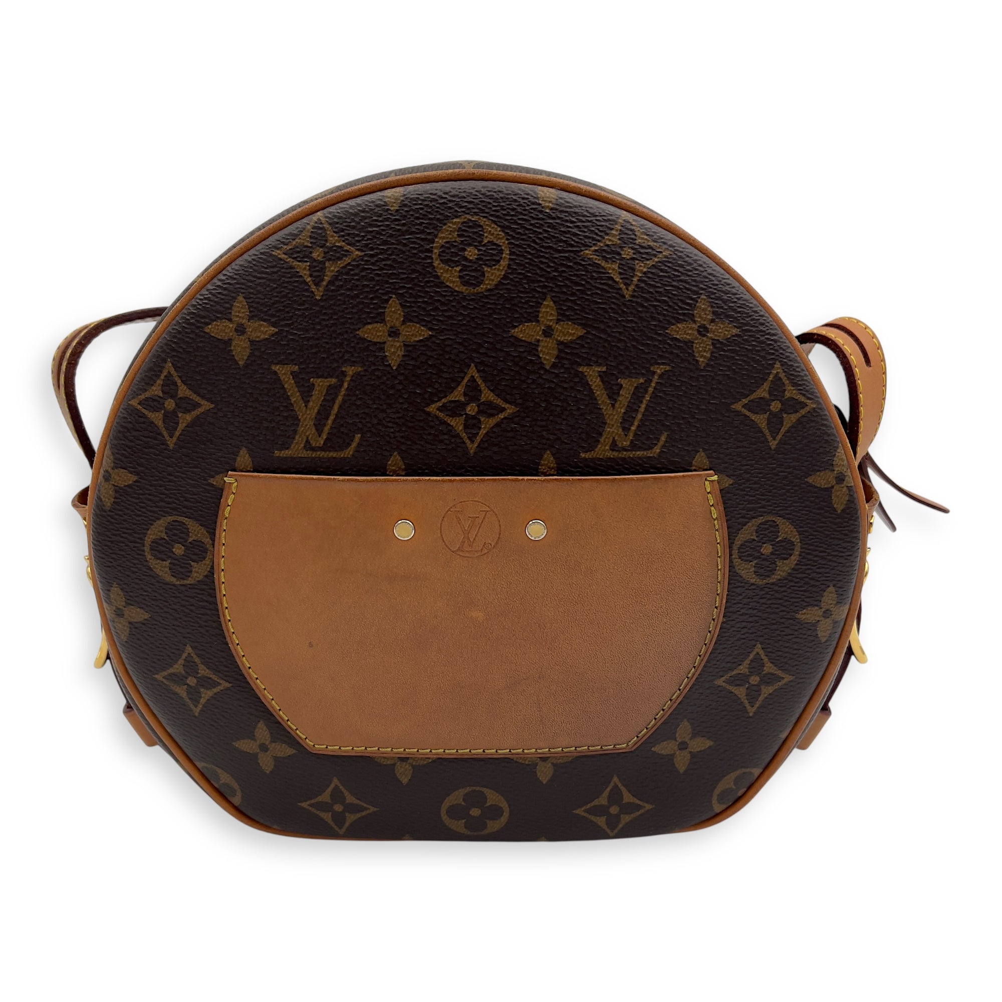 Louis Vuitton Boite a Chapeau MM Brown Crossbody Bag in Monogram Coated Canvas, Gold hardware_2