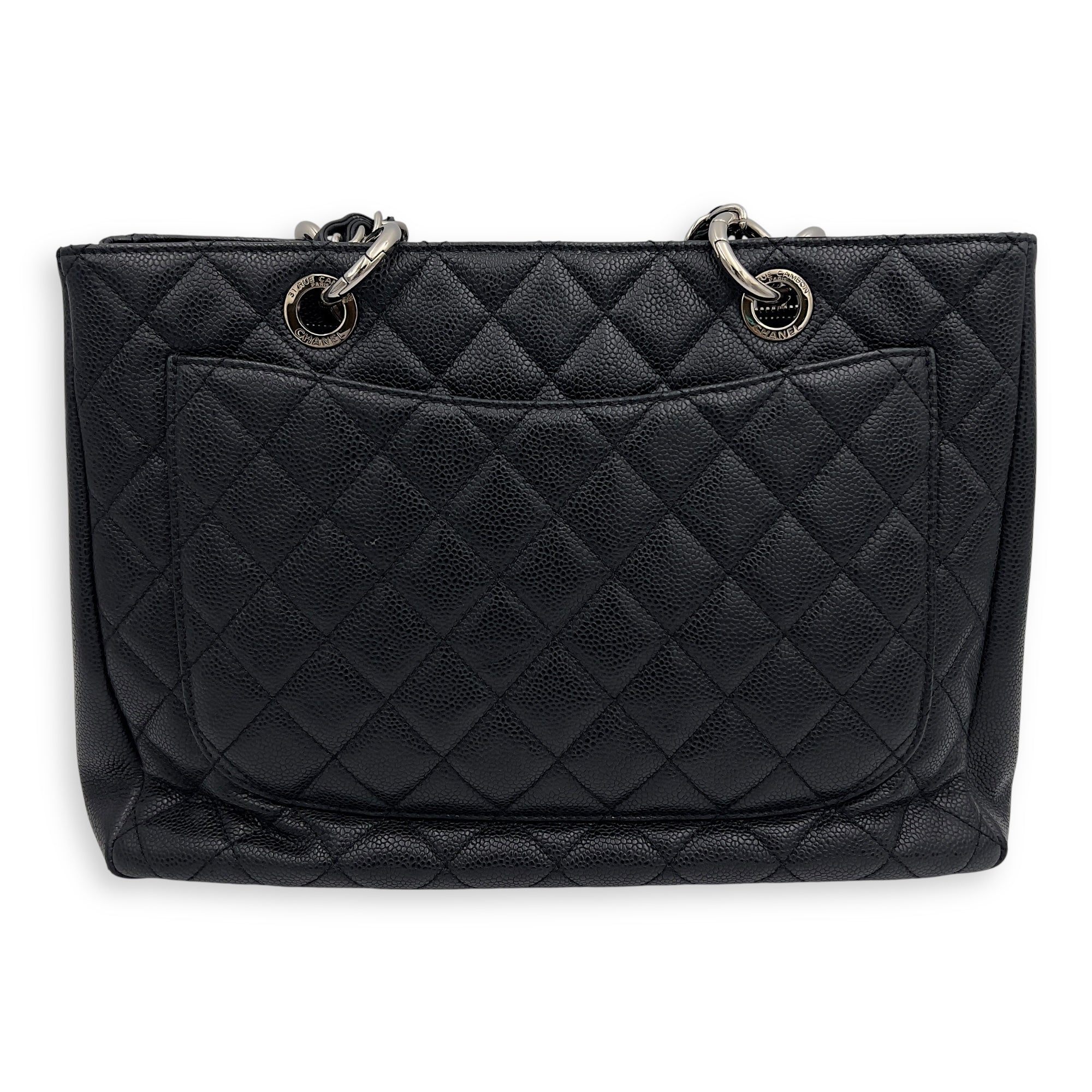 Chanel GST Tote Bag Black in Caviar Leather, Silver hardware_2