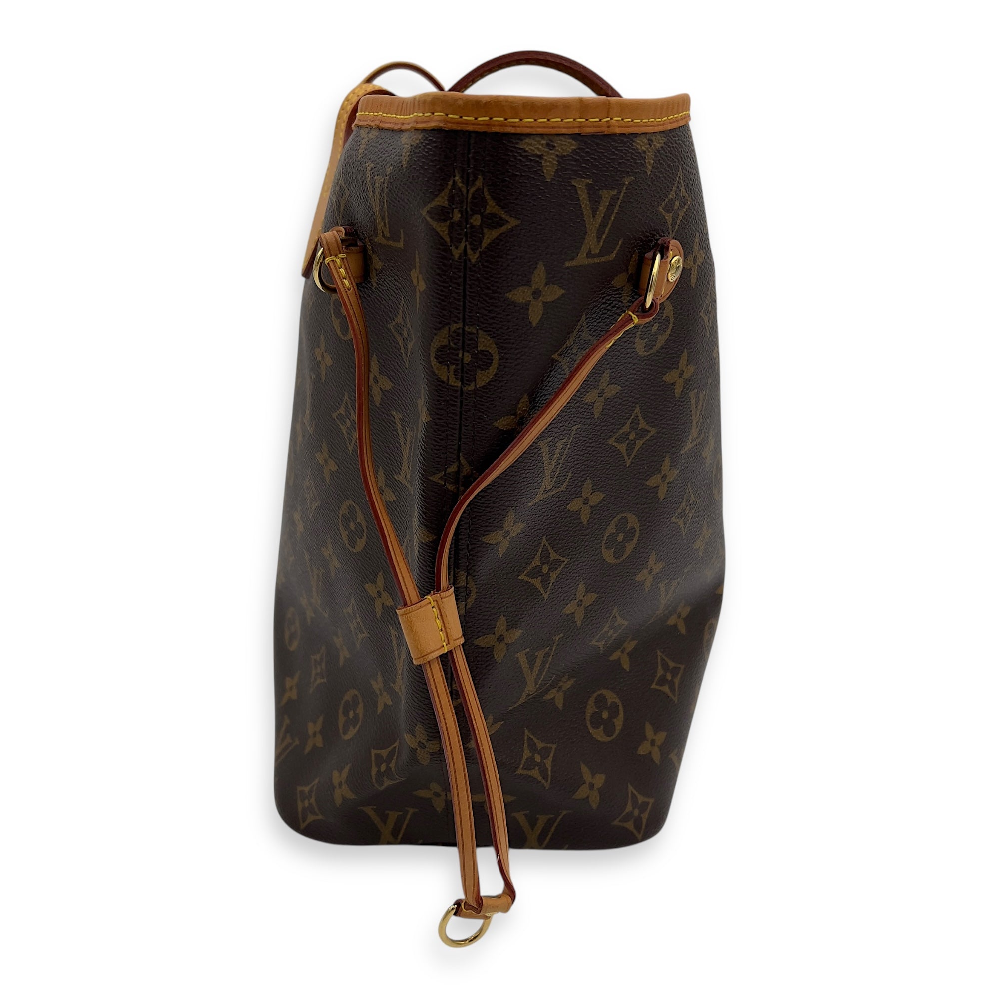 Louis Vuitton Neverfull Tote Bag MM Brown in Monogram Coated Canvas, Gold hardware_3