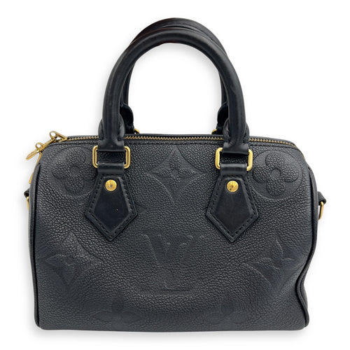 Louis Vuitton Speedy Bandouliere Top Handle Bag 20 Black in Empreinte Leather, Gold hardware_4
