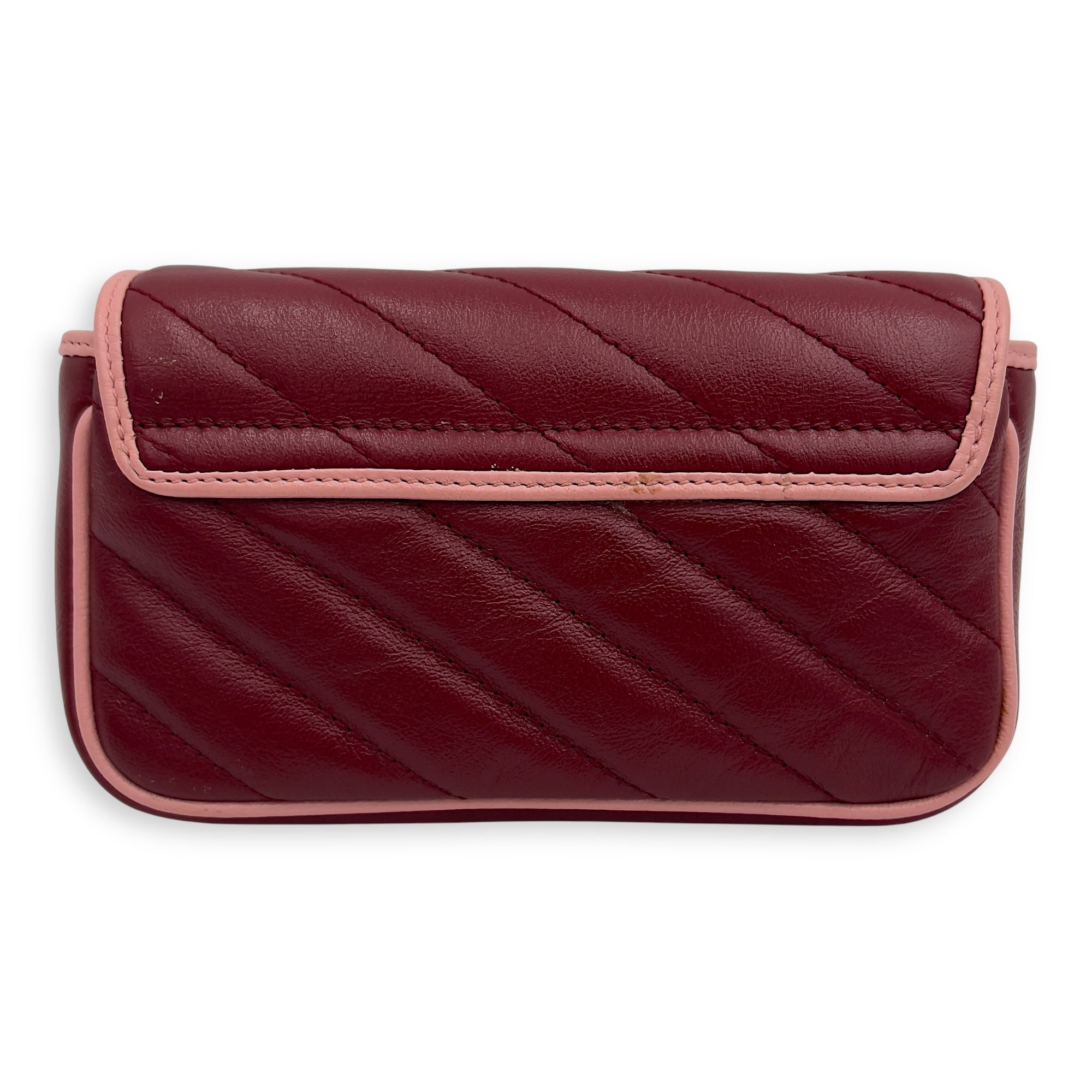 Gucci GG Marmont Crossbody Bag Super Mini Red in Calfskin, Gold hardware_2