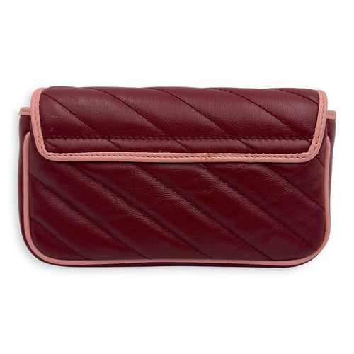 Gucci GG Marmont Crossbody Bag Super Mini Red in Calfskin, Gold hardware_2