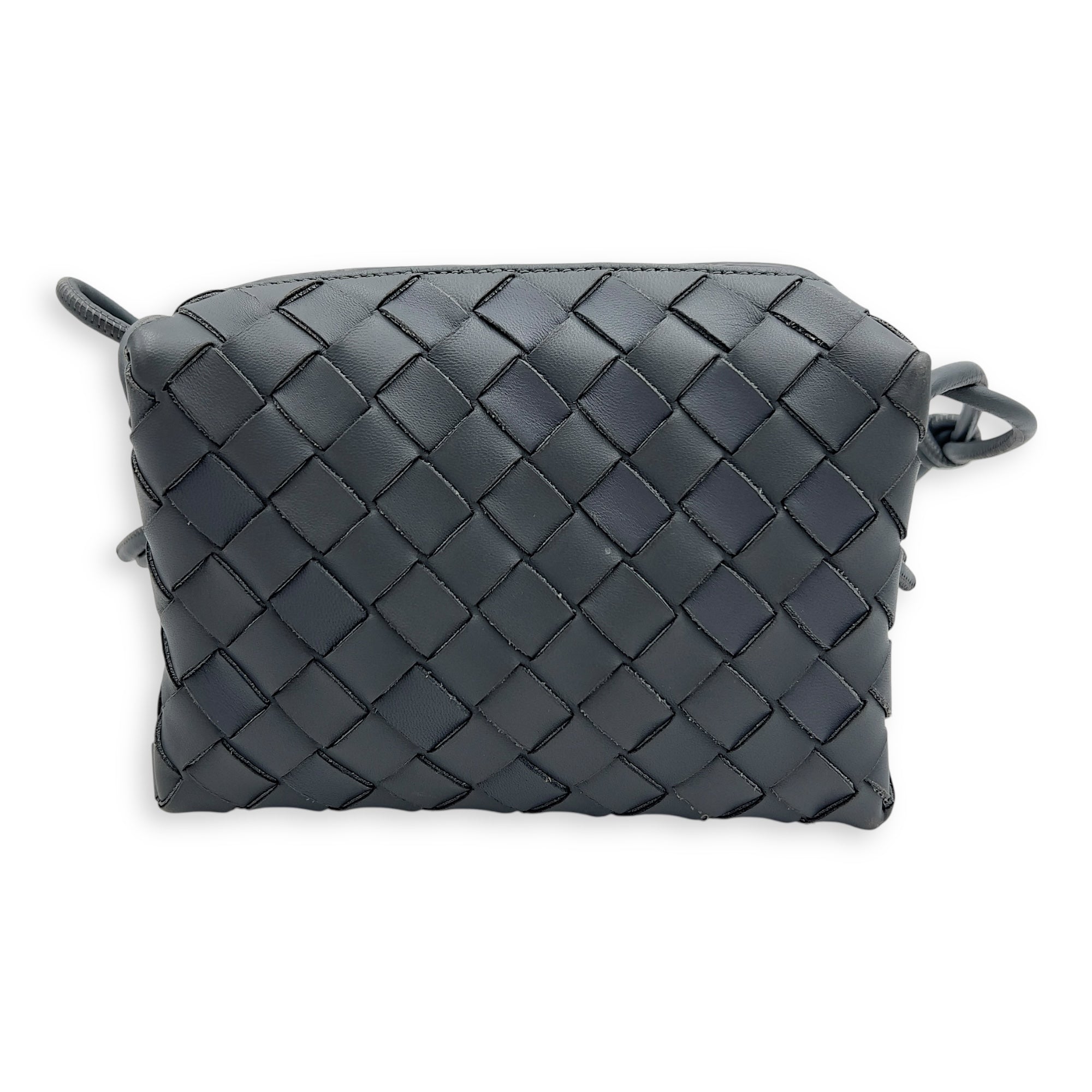 Bottega Veneta Loop Crossbody Bag Grey in Calfskin, Gold hardware_2