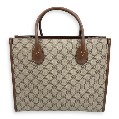 Gucci GG Top Handle Bag Brown in Coated Canvas, Gold hardware_2