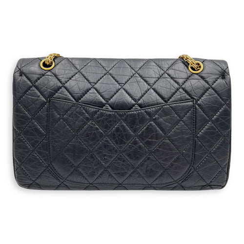 Chanel 2.55 Shoulder Bag 27 Black in Calfskin, Gold hardware_2