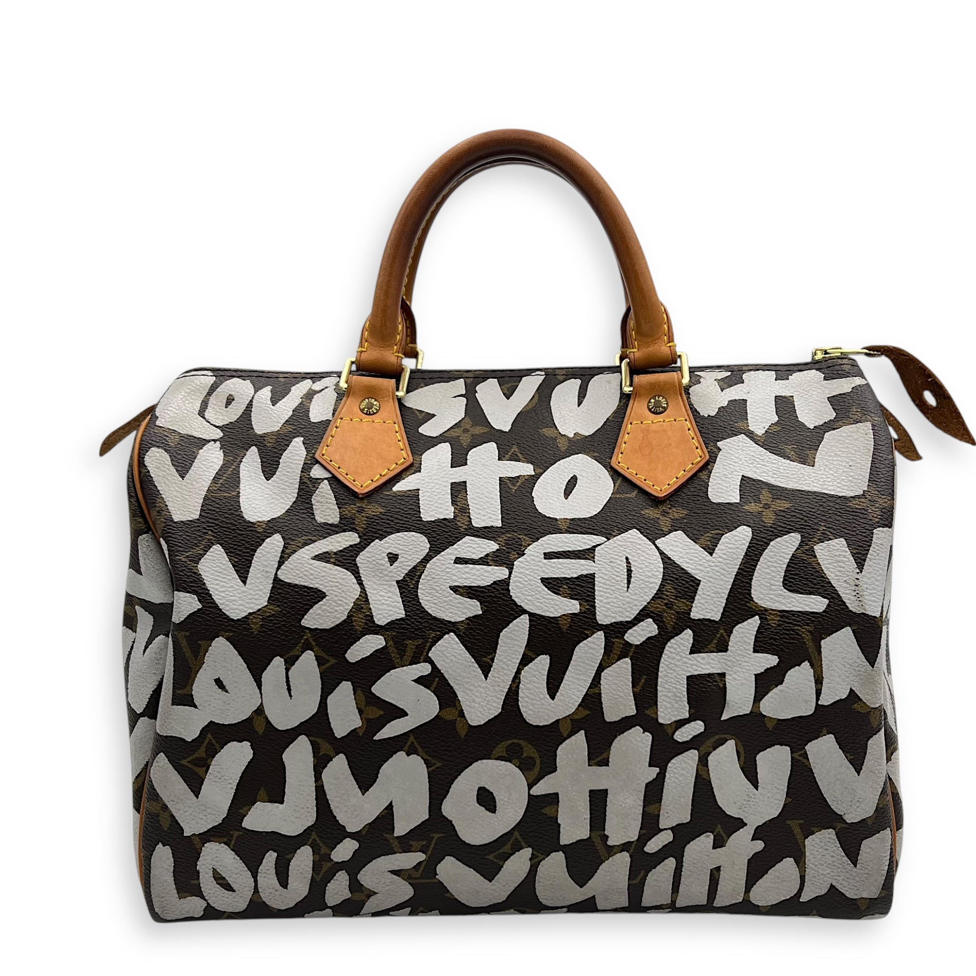 Louis Vuitton Speedy Sprouse Top Handle Bag 30 Brown in Monogram Coated Canvas, Gold hardware_2