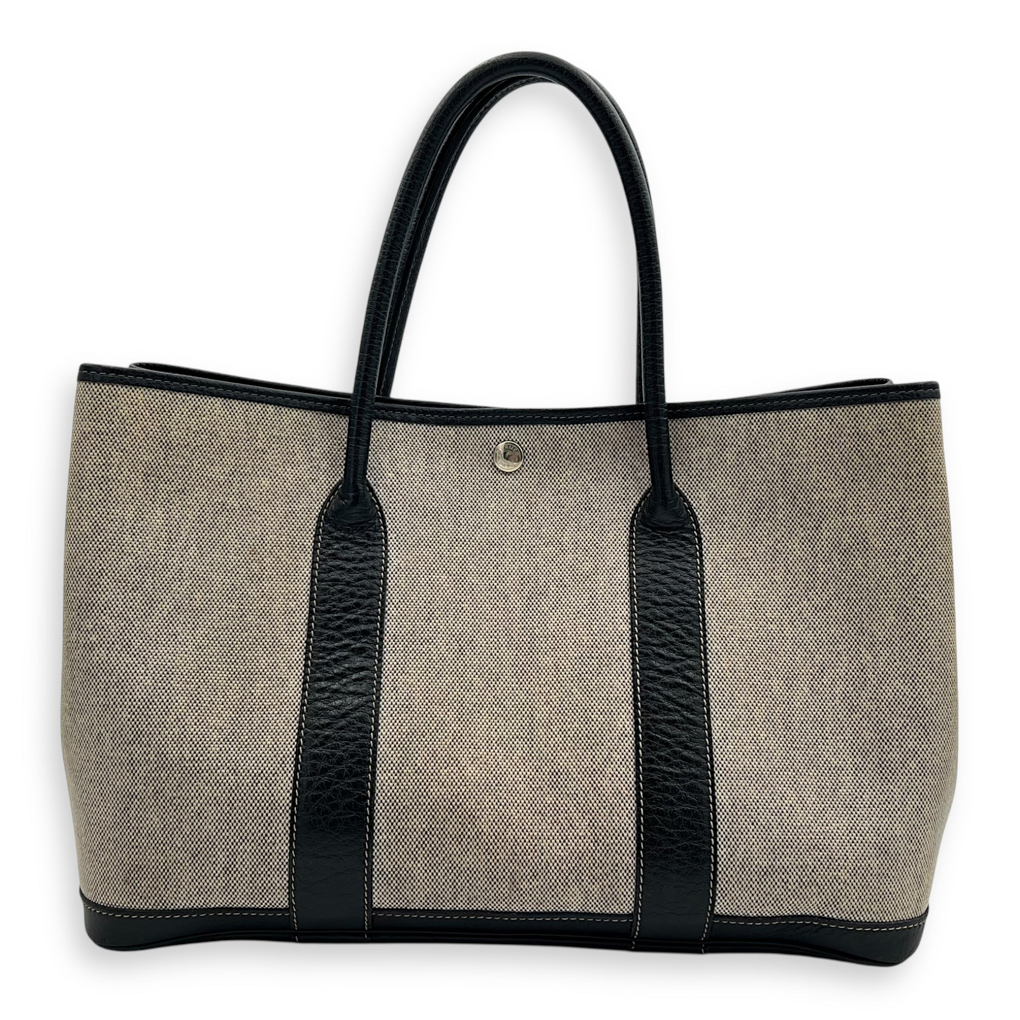 Hermès Garden Party 36 Beige Top Handle Bag in Buffle & Toile, Palladium hardware_2