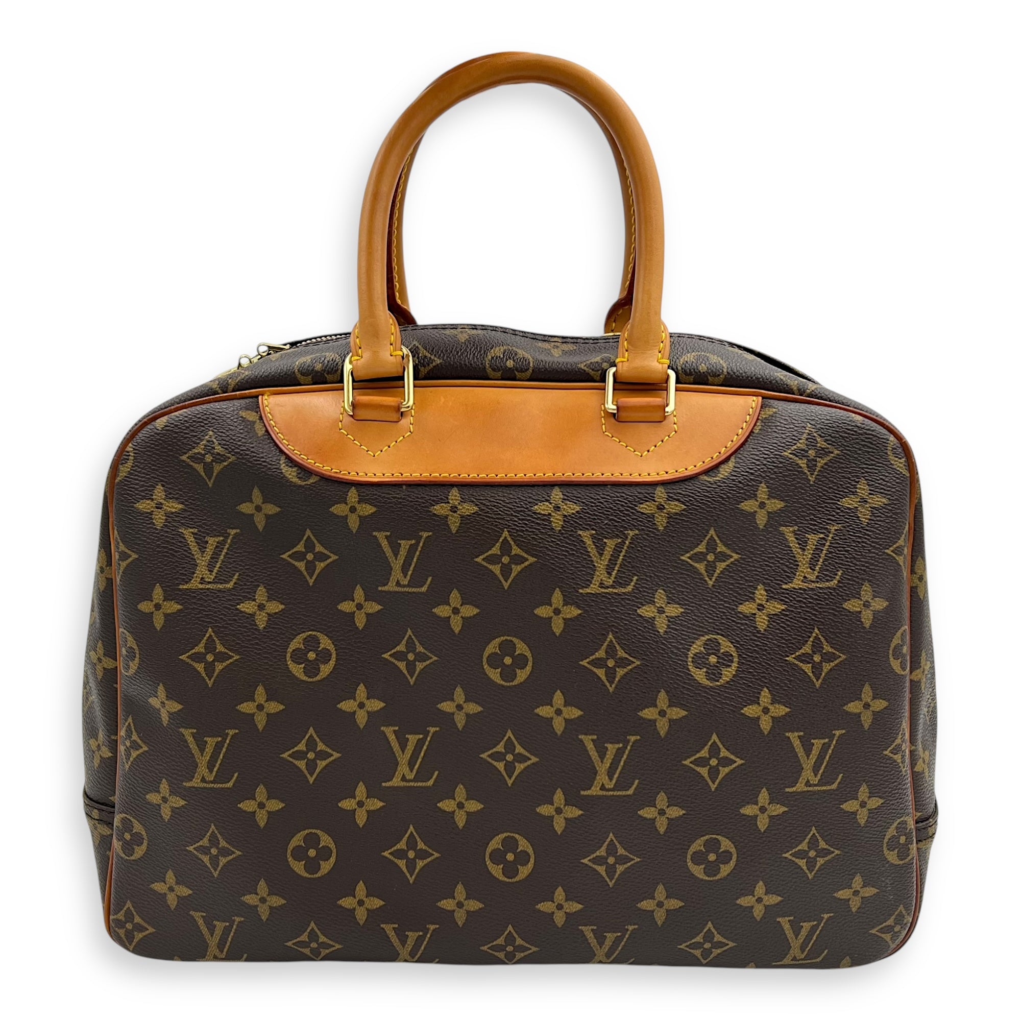 Louis Vuitton Trouville Top Handle Bag Brown in Monogram Coated Canvas, Gold hardware_2