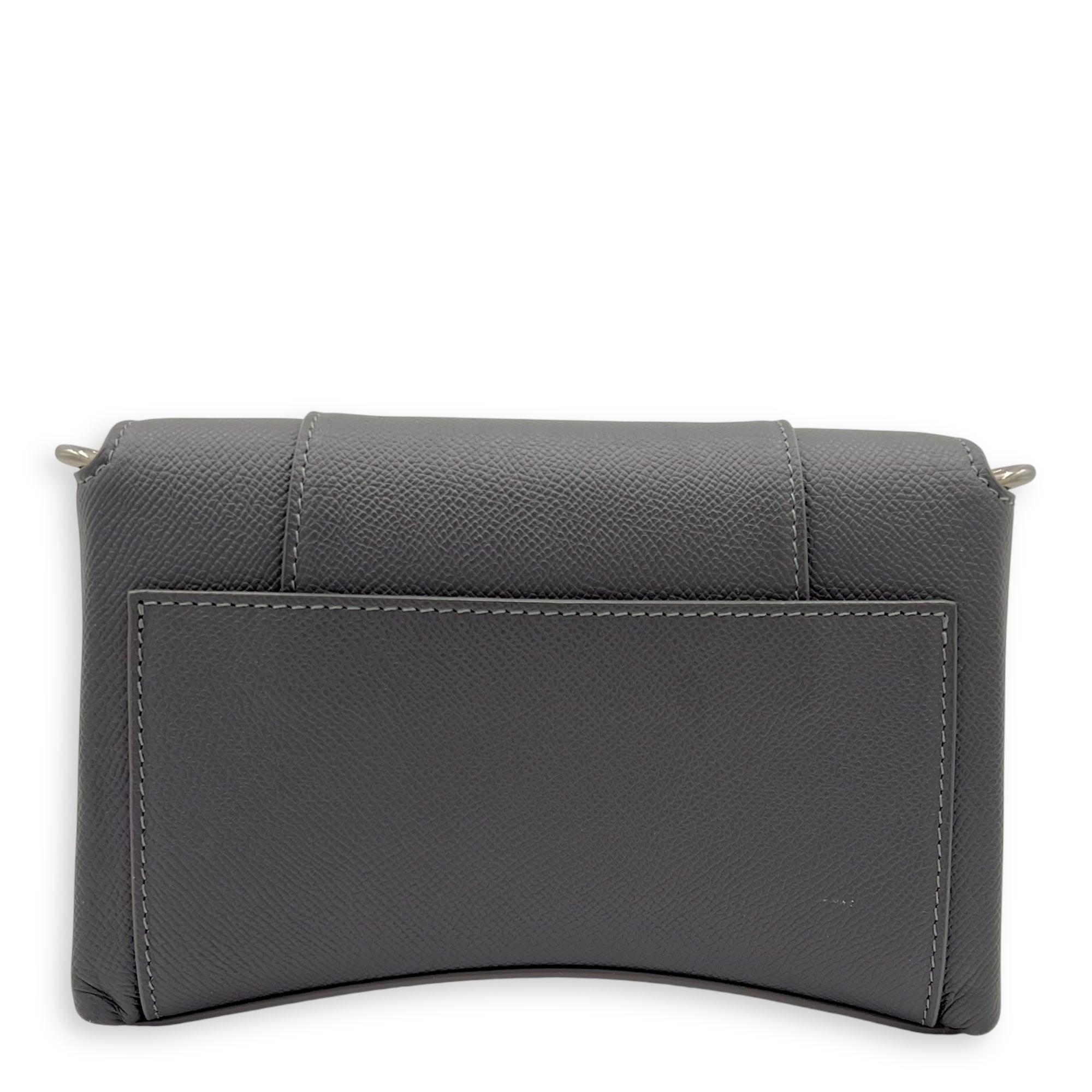 Balenciaga Downtown Crossbody Bag Grey in Calfskin, Silver hardware_11