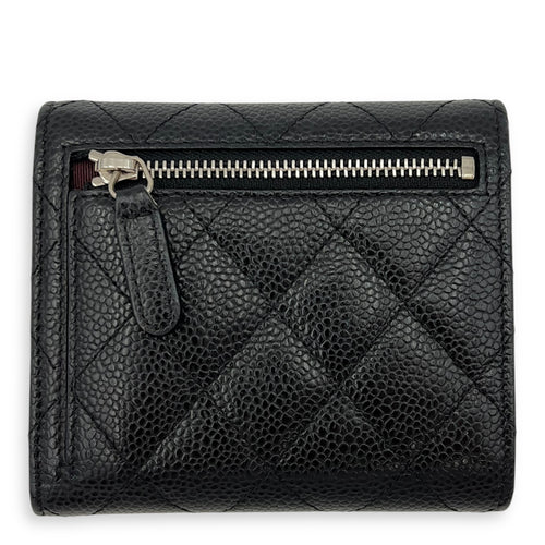 Chanel Classic Wallet Black in Caviar Leather, Silver hardware_9