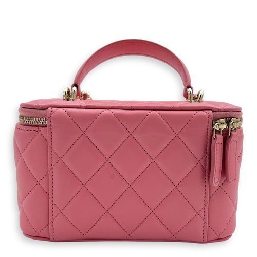 Chanel Vanity Top Handle Bag Pink in Lambskin, Gold hardware_2