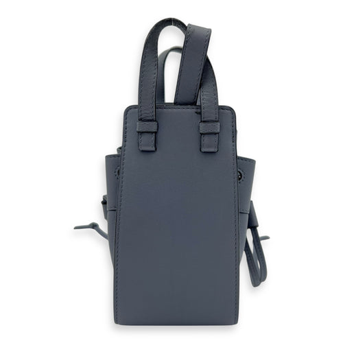 Loewe Hammock Mini Blue Shoulder Bag in Calfskin, Silver hardware_10