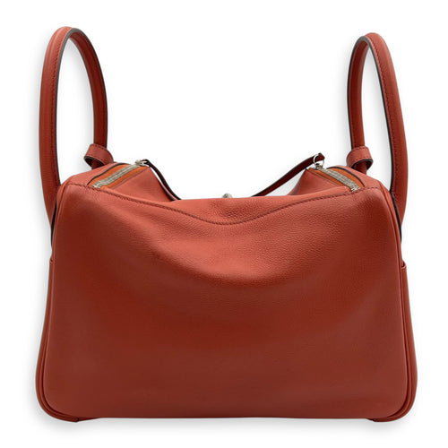 Hermès Lindy 30 Red Shoulder Bag in Clemence, Palladium hardware_2