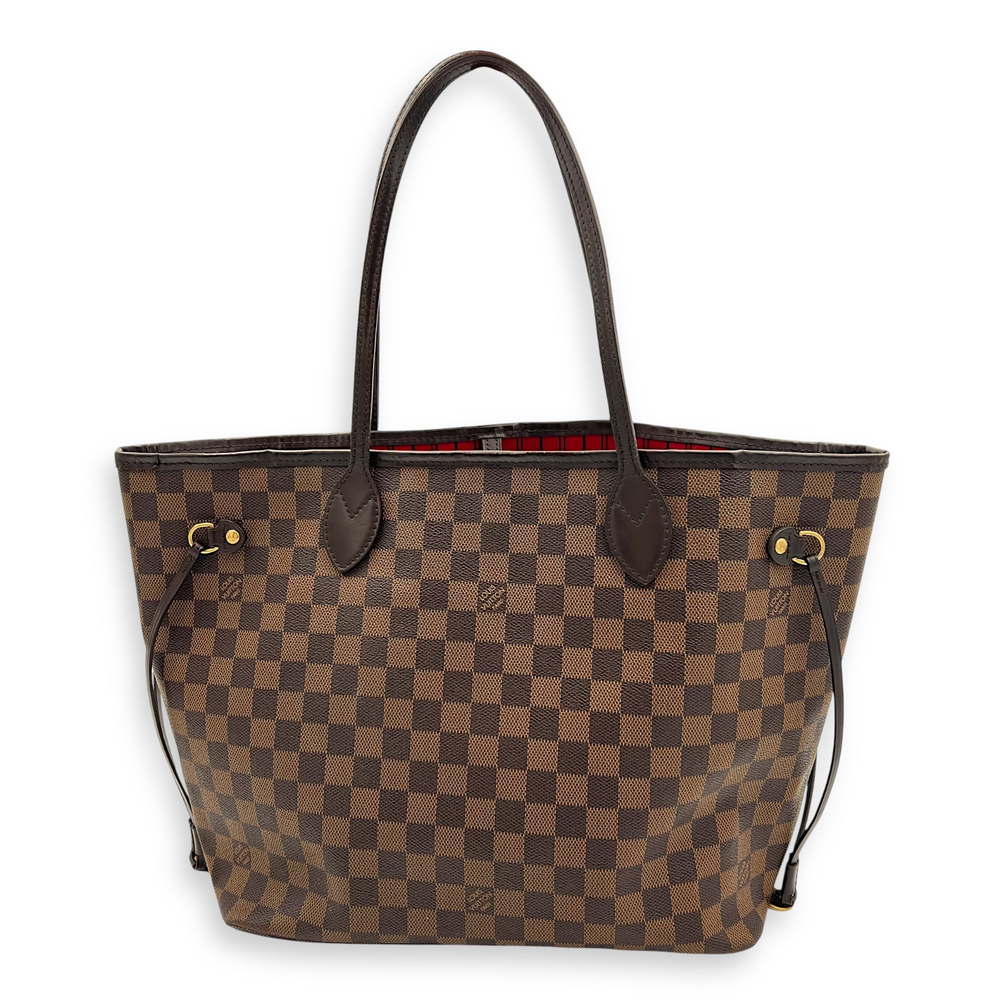 Louis Vuitton Neverfull Tote Bag Damier Ebene in Coated Canvas, Gold hardware_2