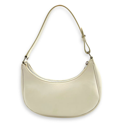 Celine Ava Shoulder Bag White in Calfskin, Silver hardware_2