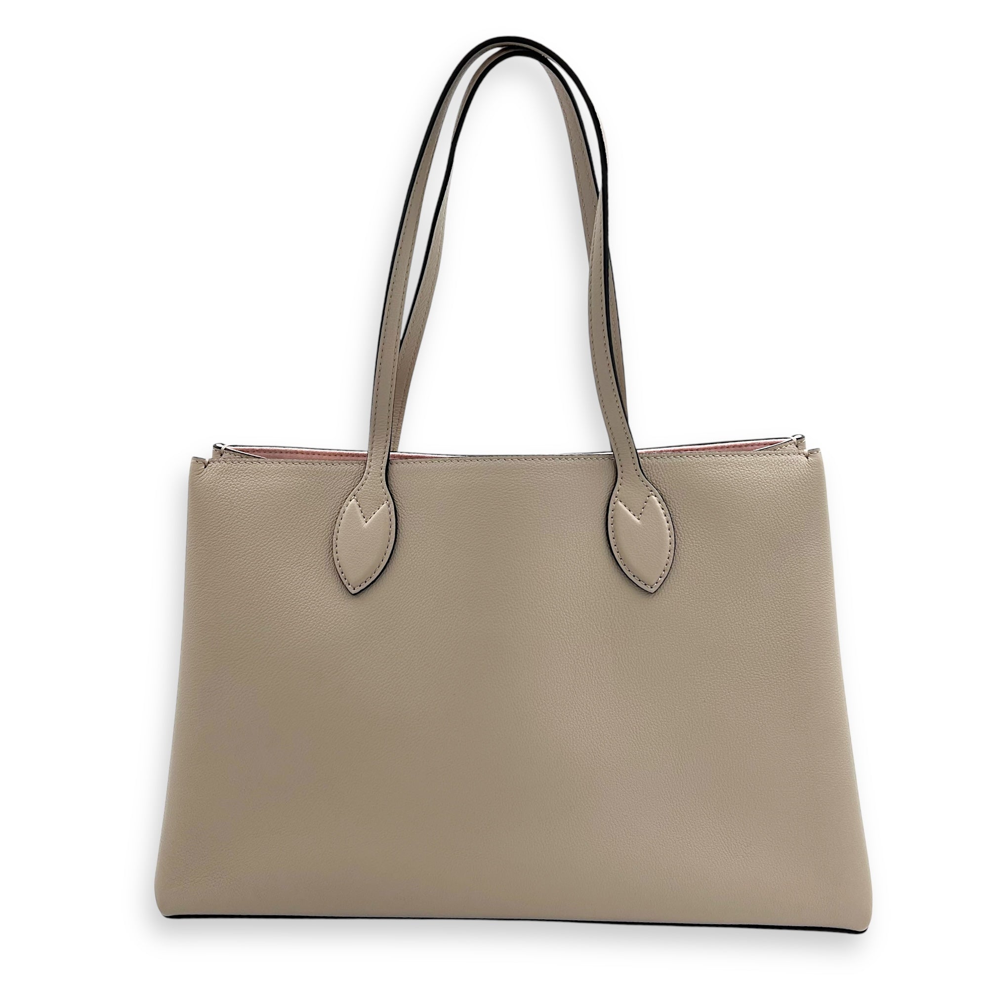 Louis Vuitton Lock Me Beige Tote Bag in Taurillon Leather, Gold hardware_2