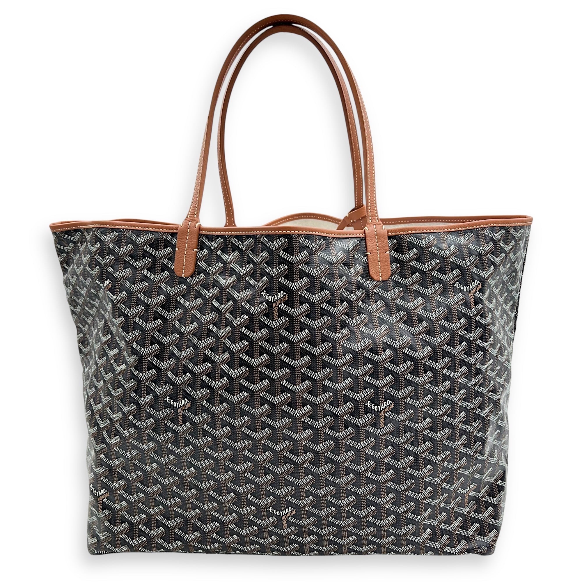 Goyard Saint Louis Tote Bag GM Black in Coated Canvas, Silver hardware_1