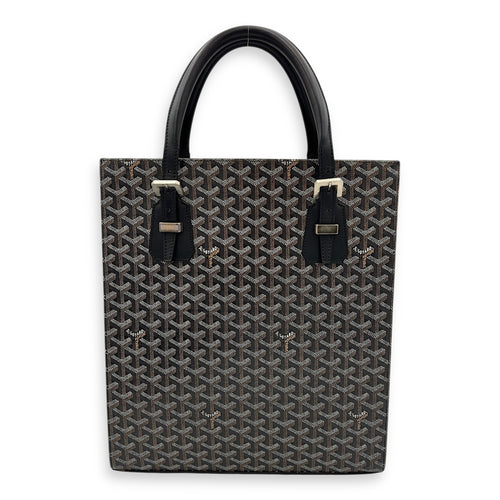 Goyard Comores Tote Bag Black in Coated Canvas, Silver hardware_7
