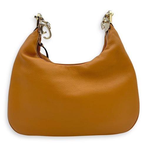 Gucci Attache Shoulder Bag Brown in Calfskin, Gold hardware_11