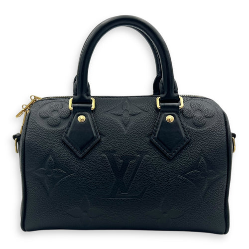 Louis Vuitton Speedy Bandouliere Top Handle Bag 20 Black in Empreinte Leather, Gold hardware_2