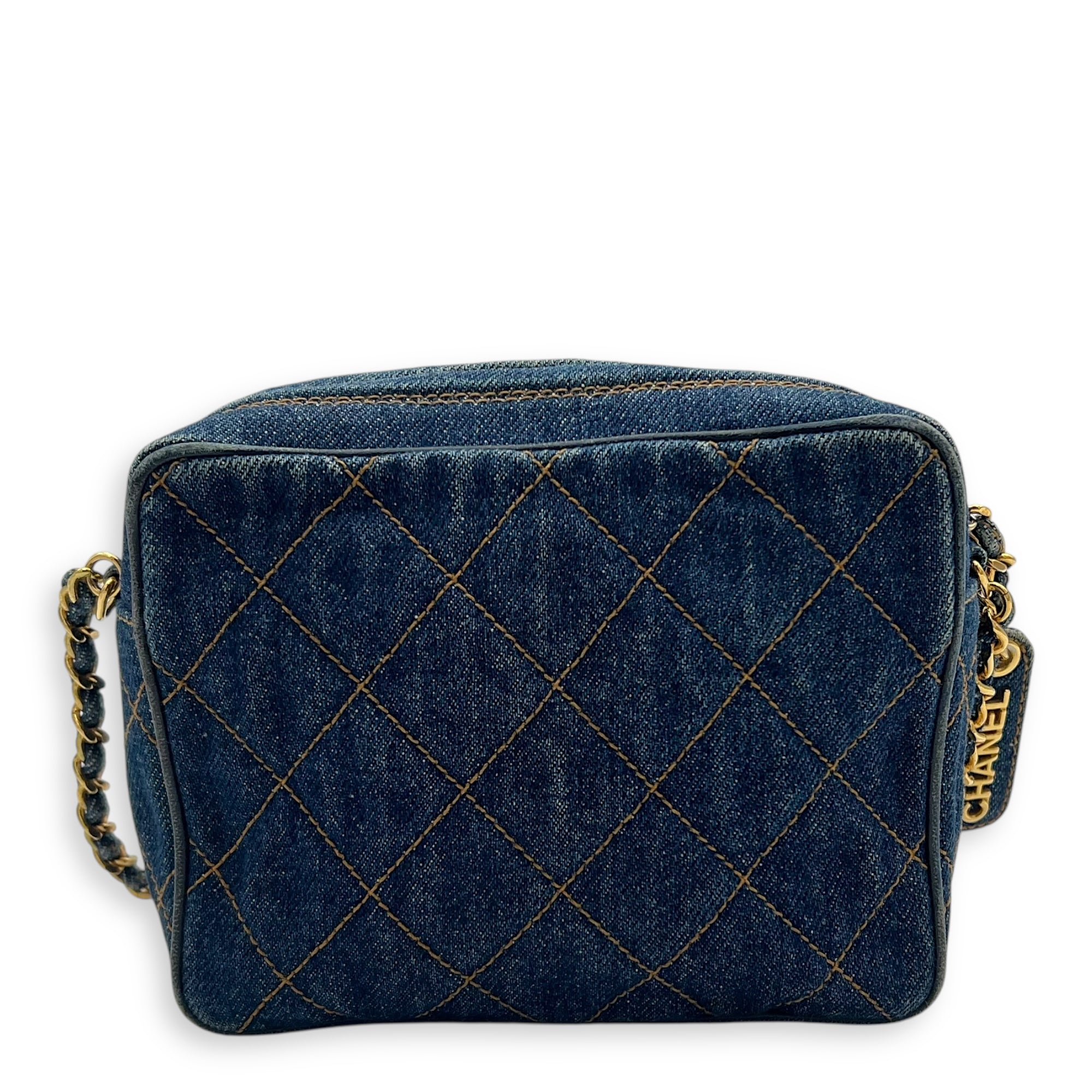 Chanel Denim CC Quilted Turnlock Crossbody Bag Blue in Denim, Gold hardware_2