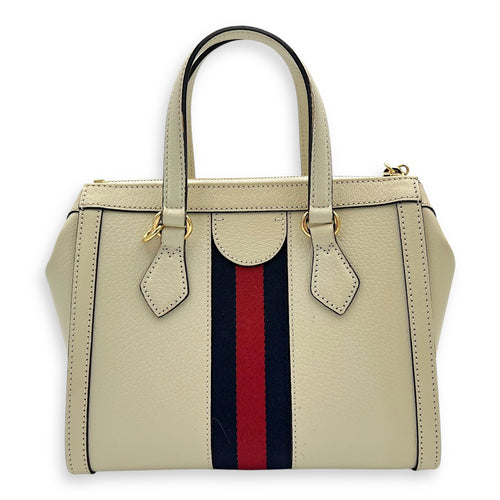 Gucci Ophidia Top Handle Bag White in Calfskin, Gold hardware_2