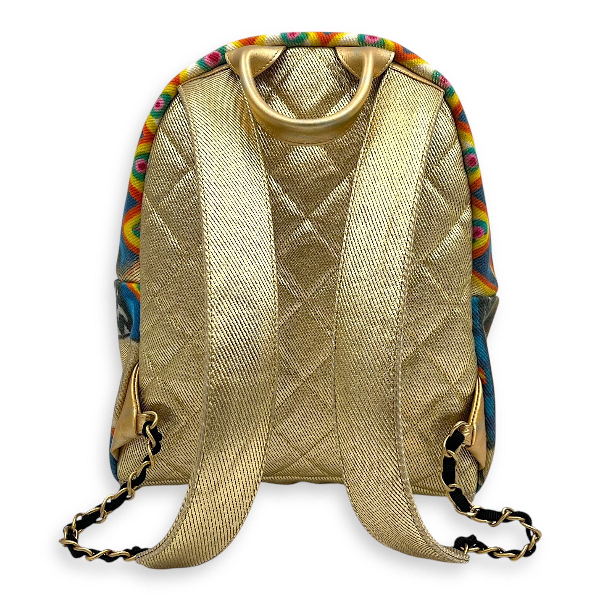 Chanel Grafitti Backpack Gold in Canvas, Gold hardware_2