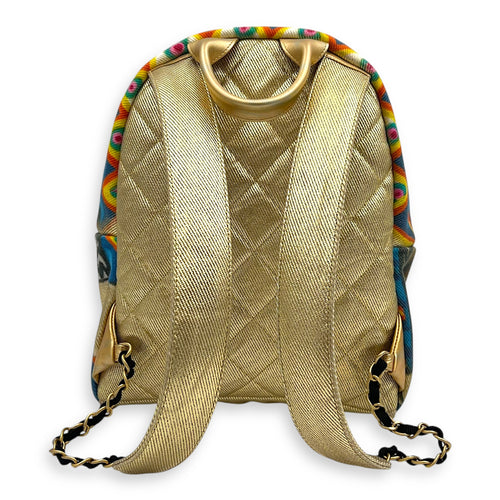 Chanel Grafitti Backpack Gold in Canvas, Gold hardware_2