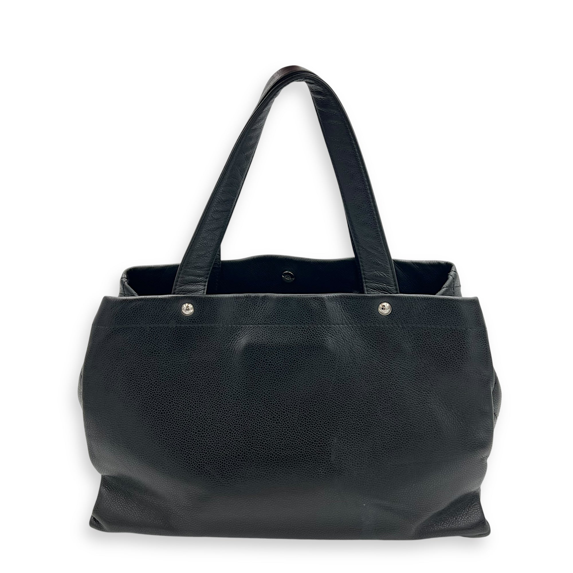 Chanel CC Tote Bag Black in Caviar Leather, Silver hardware_2