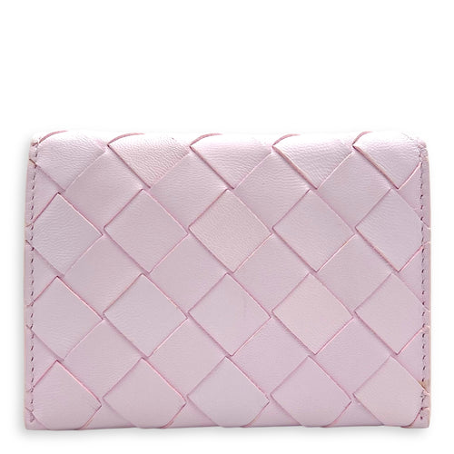 Bottega Veneta Intrecciato Pink Wallet in Lambskin, Gold hardware_2