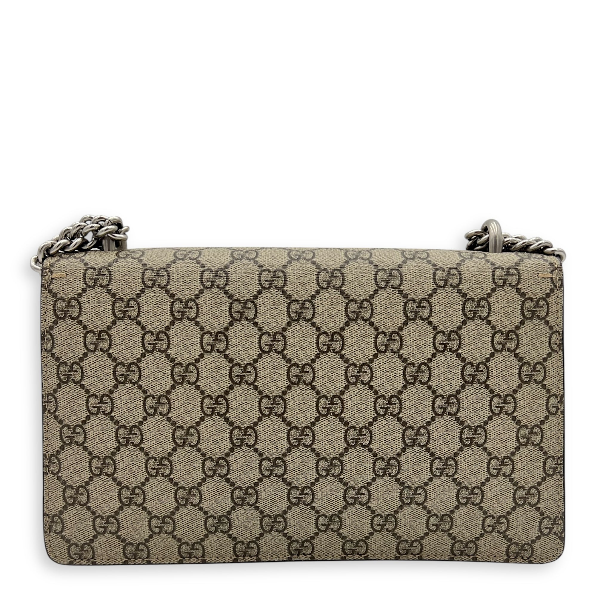 Gucci Dionysus Small Brown Shoulder Bag in Coated Canvas, Ruthenium hardware_9