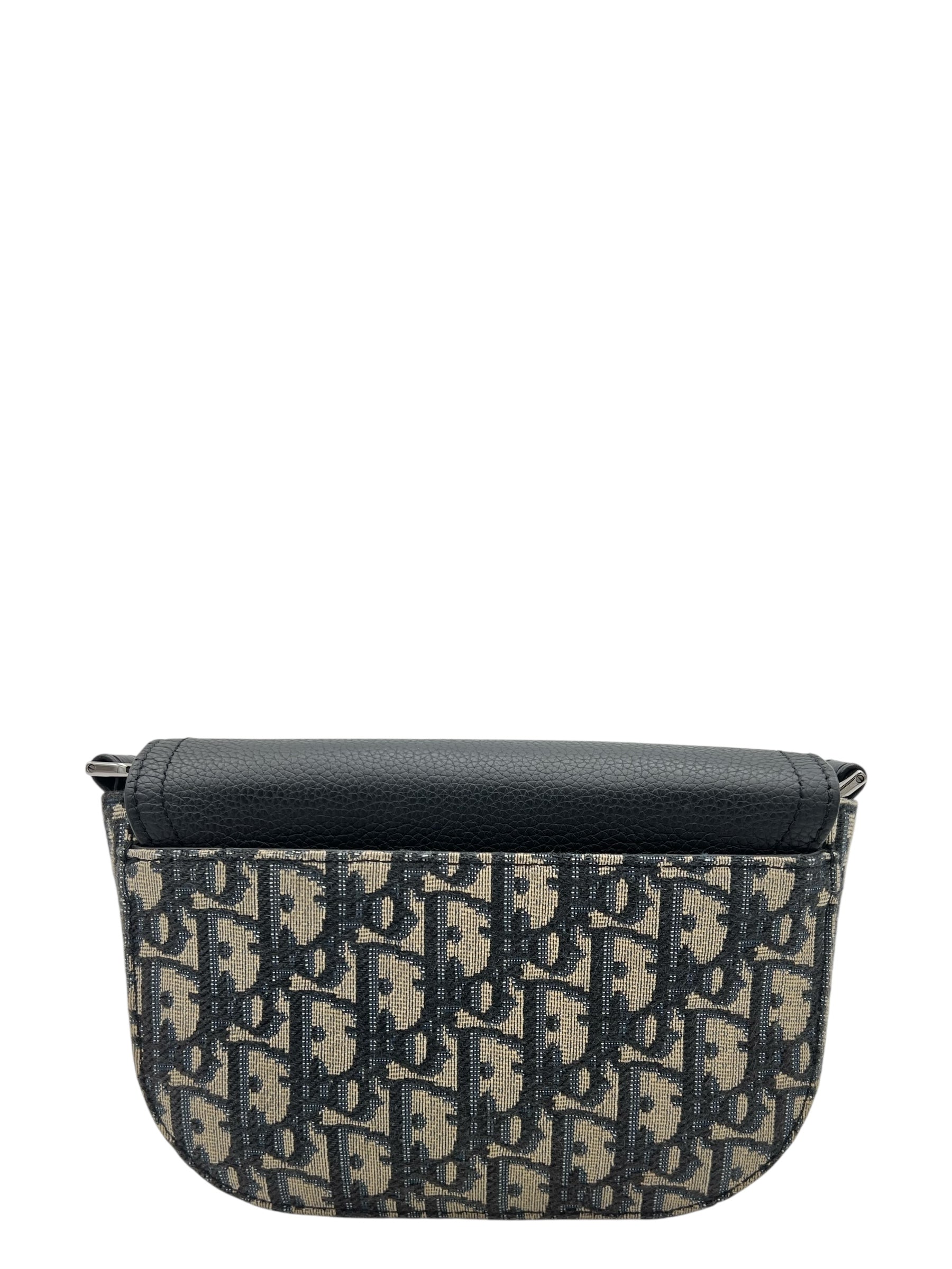 Dior Saddle Crossbody Bag Brown in Jacquard, Silver hardware_11