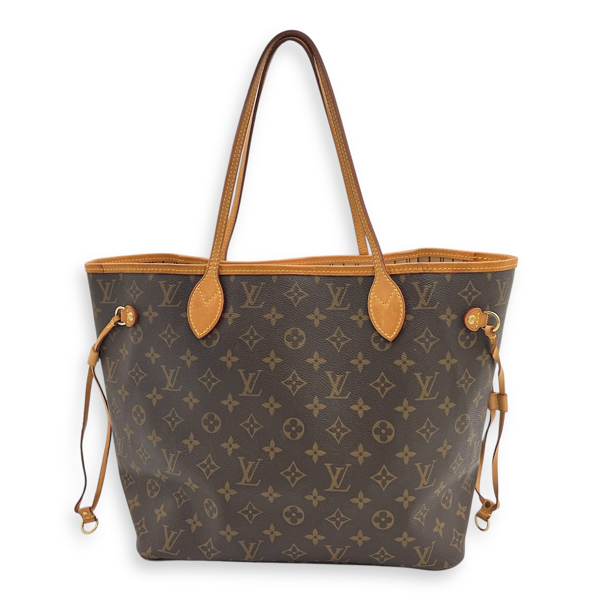 Louis Vuitton Neverfull MM Brown Tote Bag in Monogram Coated Canvas, Gold hardware_2