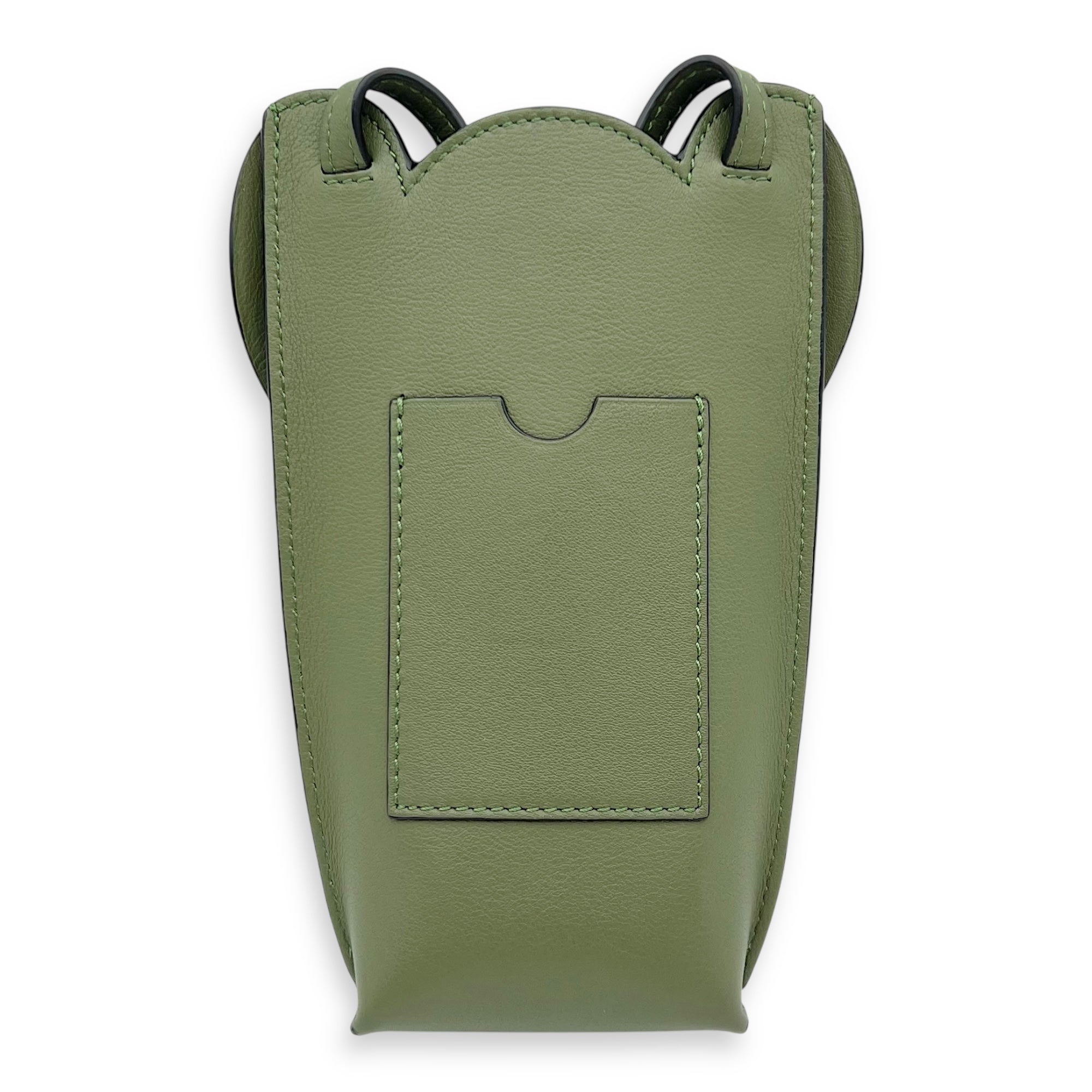 Loewe Elephant Pocket Crossbody Bag Green in Calfskin_2