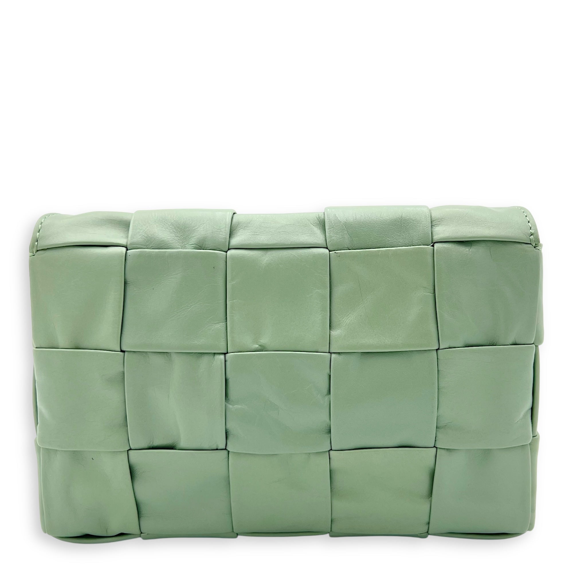 Bottega Veneta Cassette Crossbody Bag Green in Calfskin_2