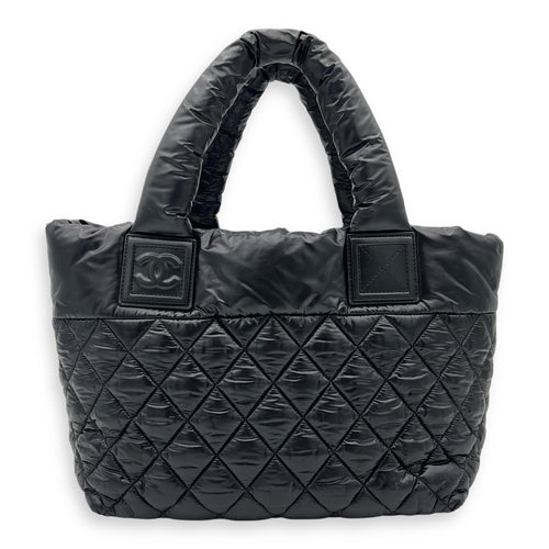 Chanel Coco Cocoon Tote Bag Black in Nylon, Silver hardware_2