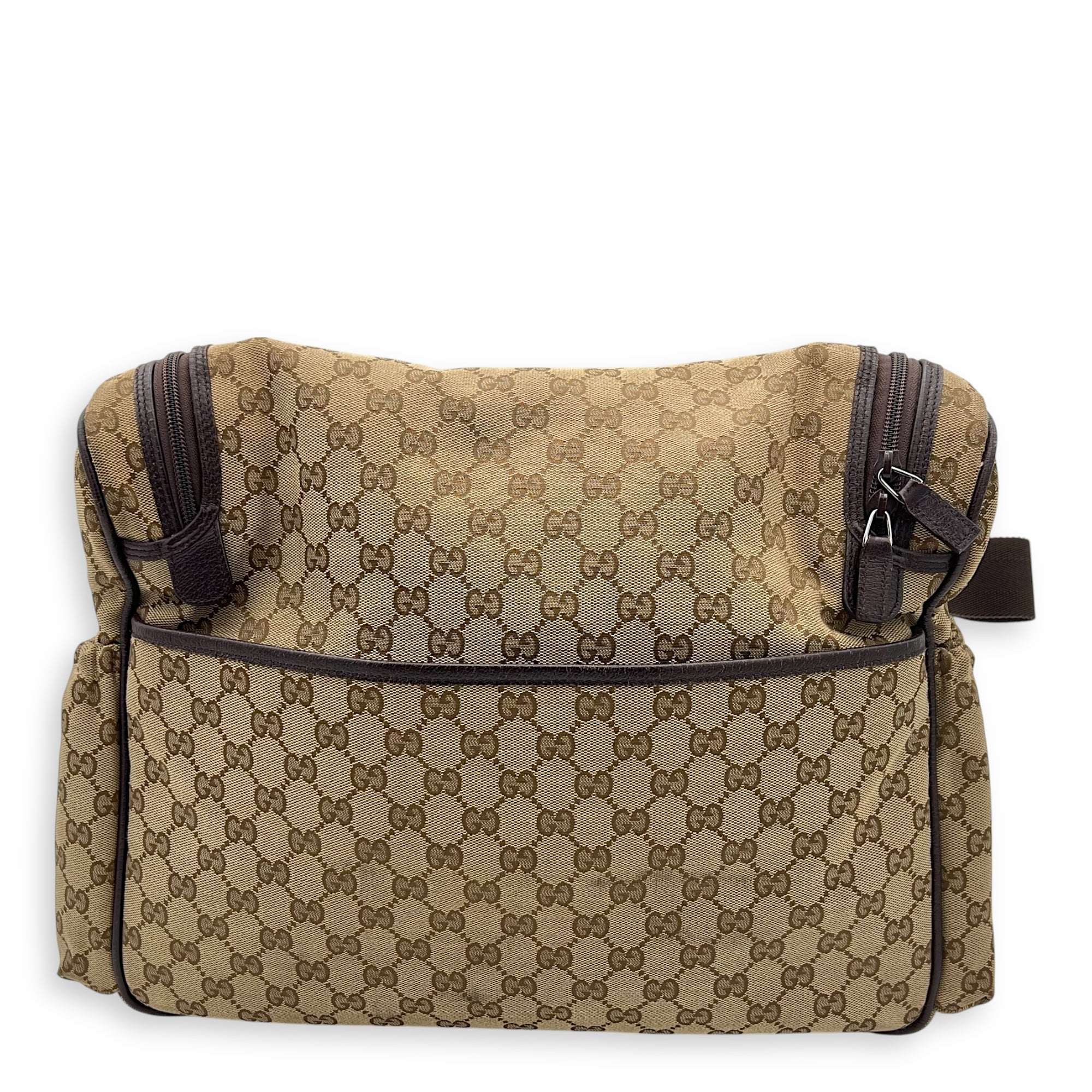 Gucci GG Shoulder Bag Brown in Canvas, Silver hardware_2