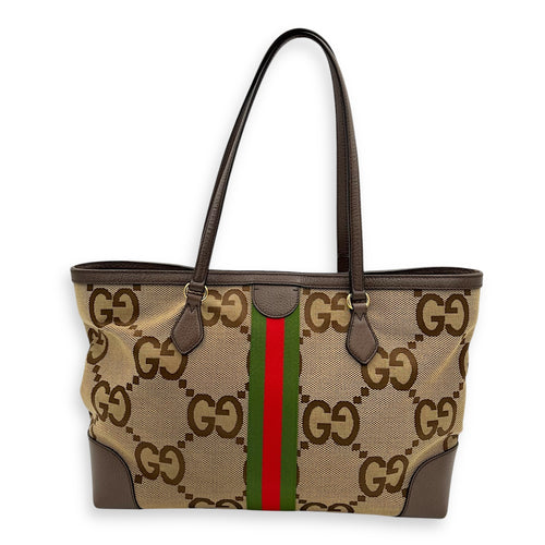 Gucci GG Tote Bag Brown in Canvas, Gold hardware_2