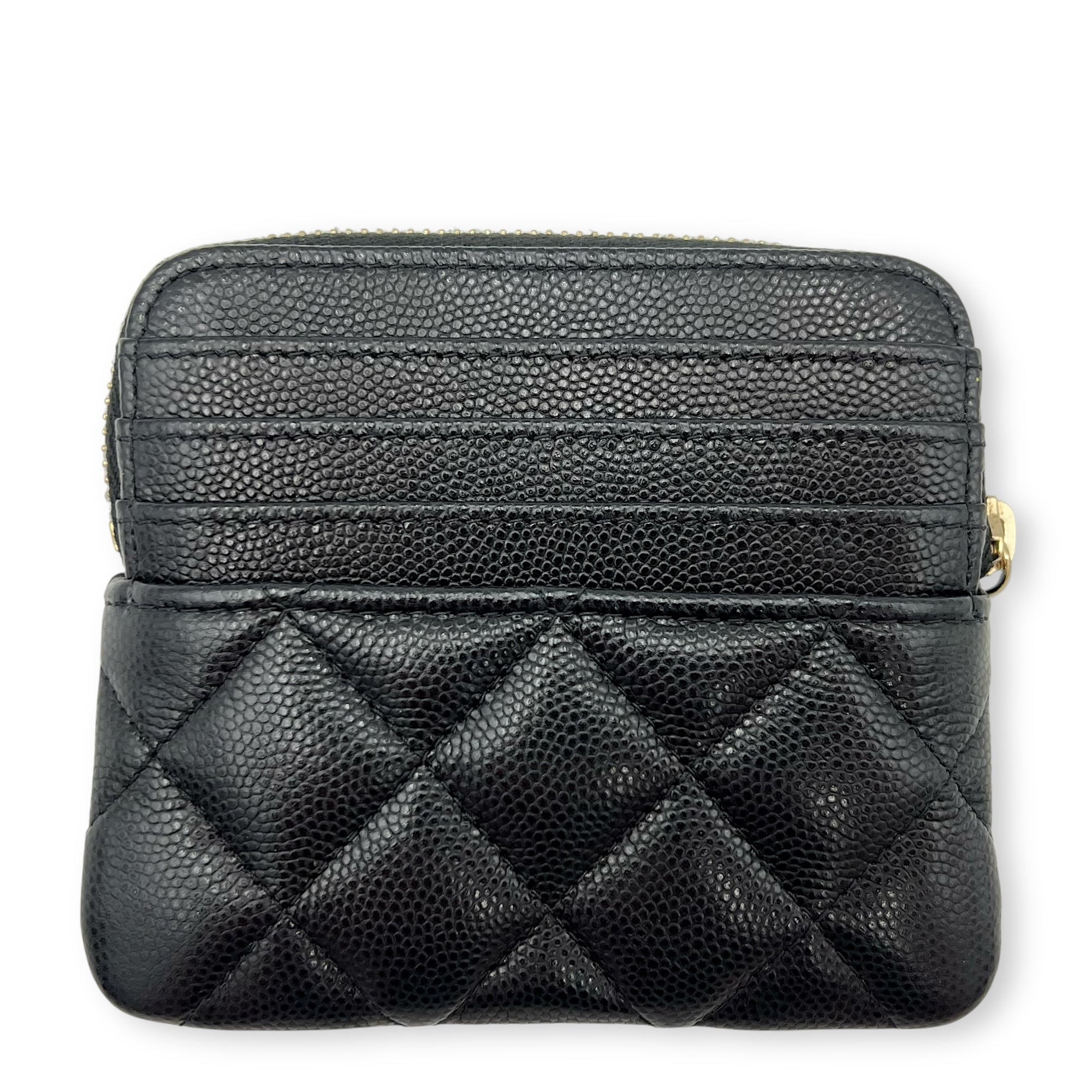 Chanel CC Wallet Black in Caviar Leather, Gold hardware_2