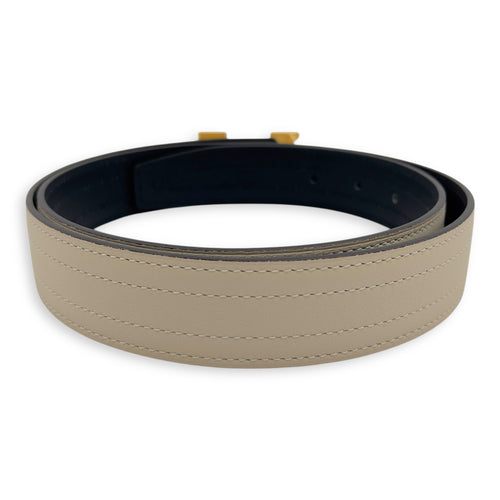 Hermès H buckle Reversible White in Calfskin, Gold hardware_2