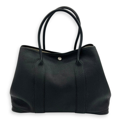 Hermès Garden Party 36 Black Top Handle Bag in Clemence, Silver hardware_2