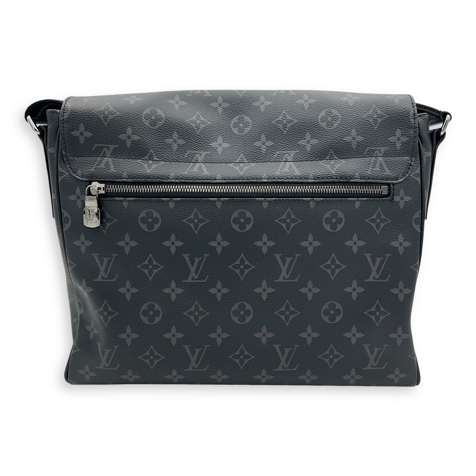Louis Vuitton Logo Black Messenger in Monogram Coated Canvas, Silver hardware_2