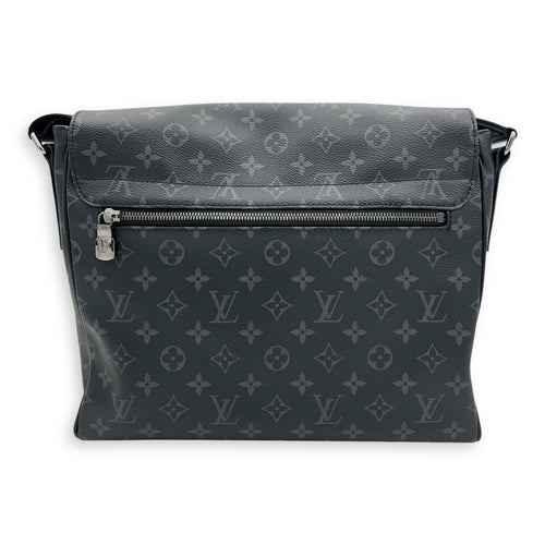 Louis Vuitton Logo Black Messenger in Monogram Coated Canvas, Silver hardware_2