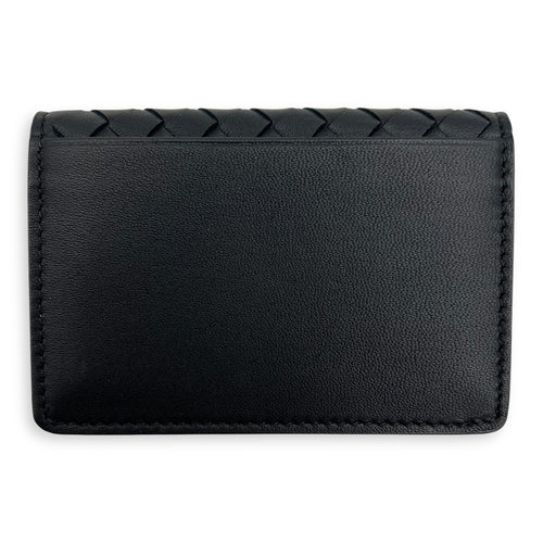 Bottega Veneta Intrecciato Black Card Holder in Calfskin_2