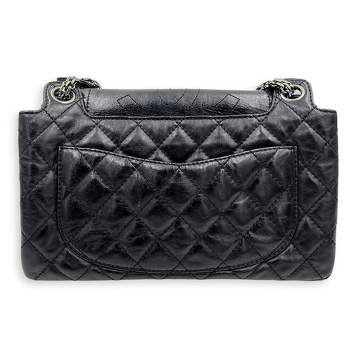 Chanel Double Vintage 2.55 Black Shoulder Bag in Calfskin, Ruthenium hardware_2