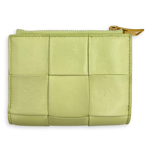 Bottega Veneta Cassette Yellow Wallet in Lambskin, Gold hardware_2
